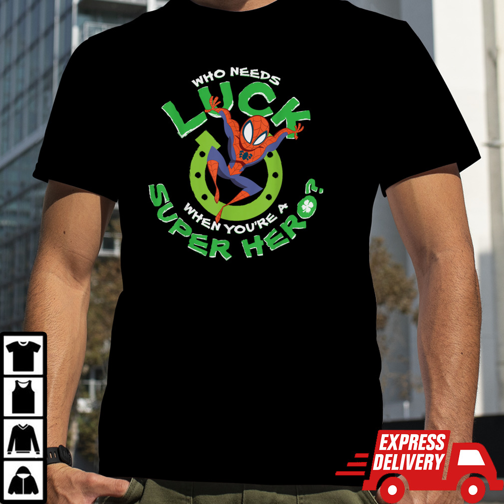 Marvel Spider Man Who Needs Luck St Patrick’s Day T Shirt