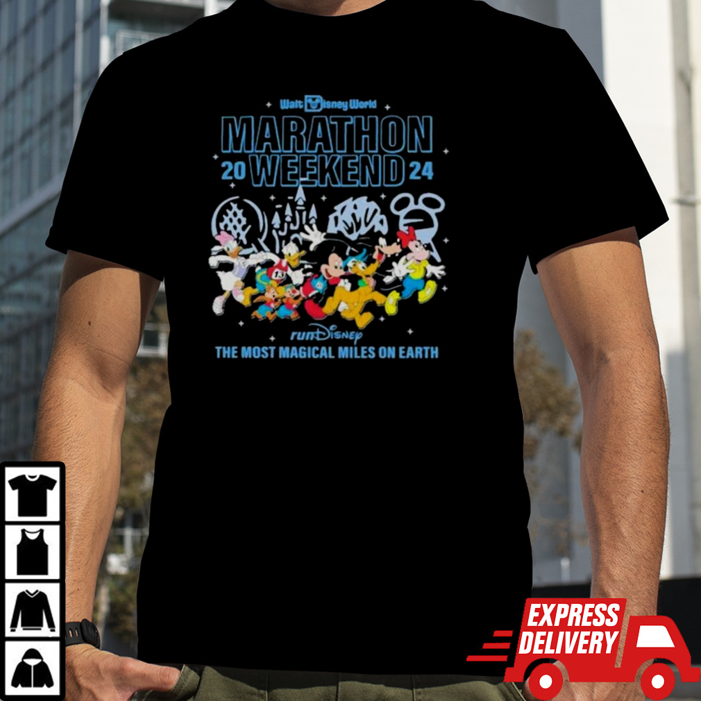 Mickey Mouse running Walt Disney World Marathon 2024 shirt