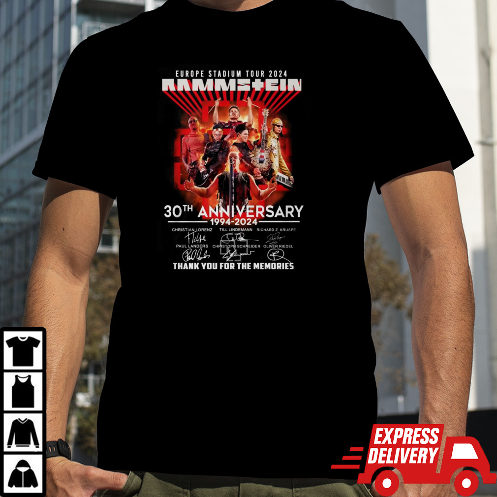 NEW Europe Stadium Tour Rammstein 30th Anniversary Thank You For The Memories T Shirt