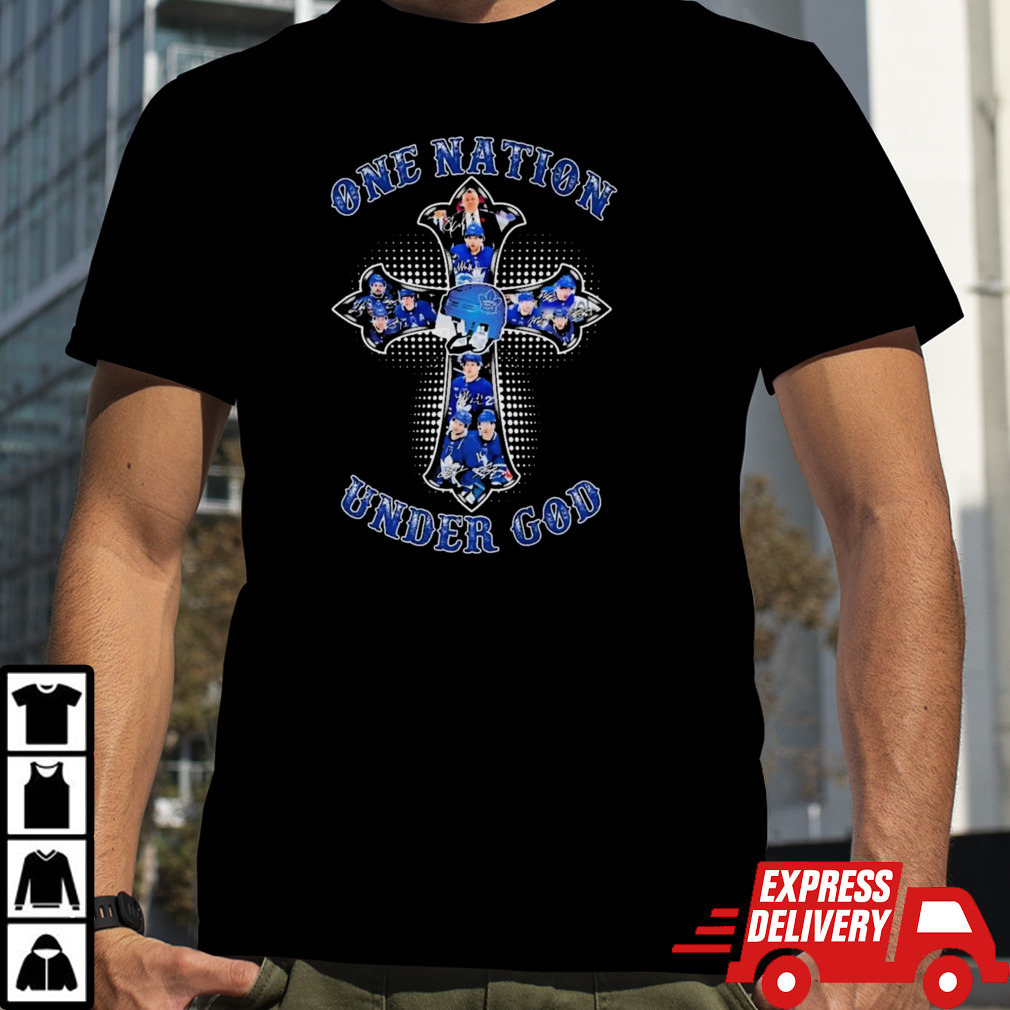 NHL Toronto Maple Leafs One Nation Under God Signatures Shirt