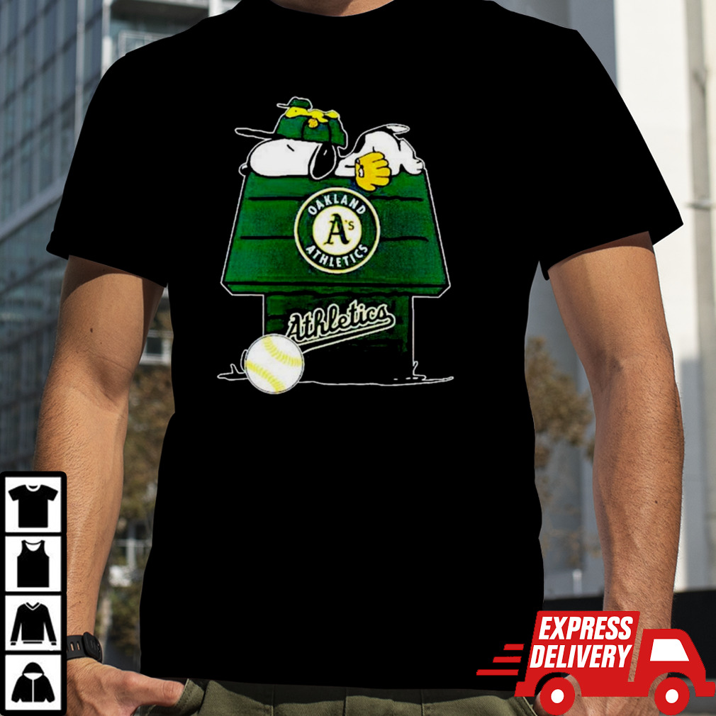 Oakland Athletics Snoopy And Woodstock The Peanuts Baseball Shirt