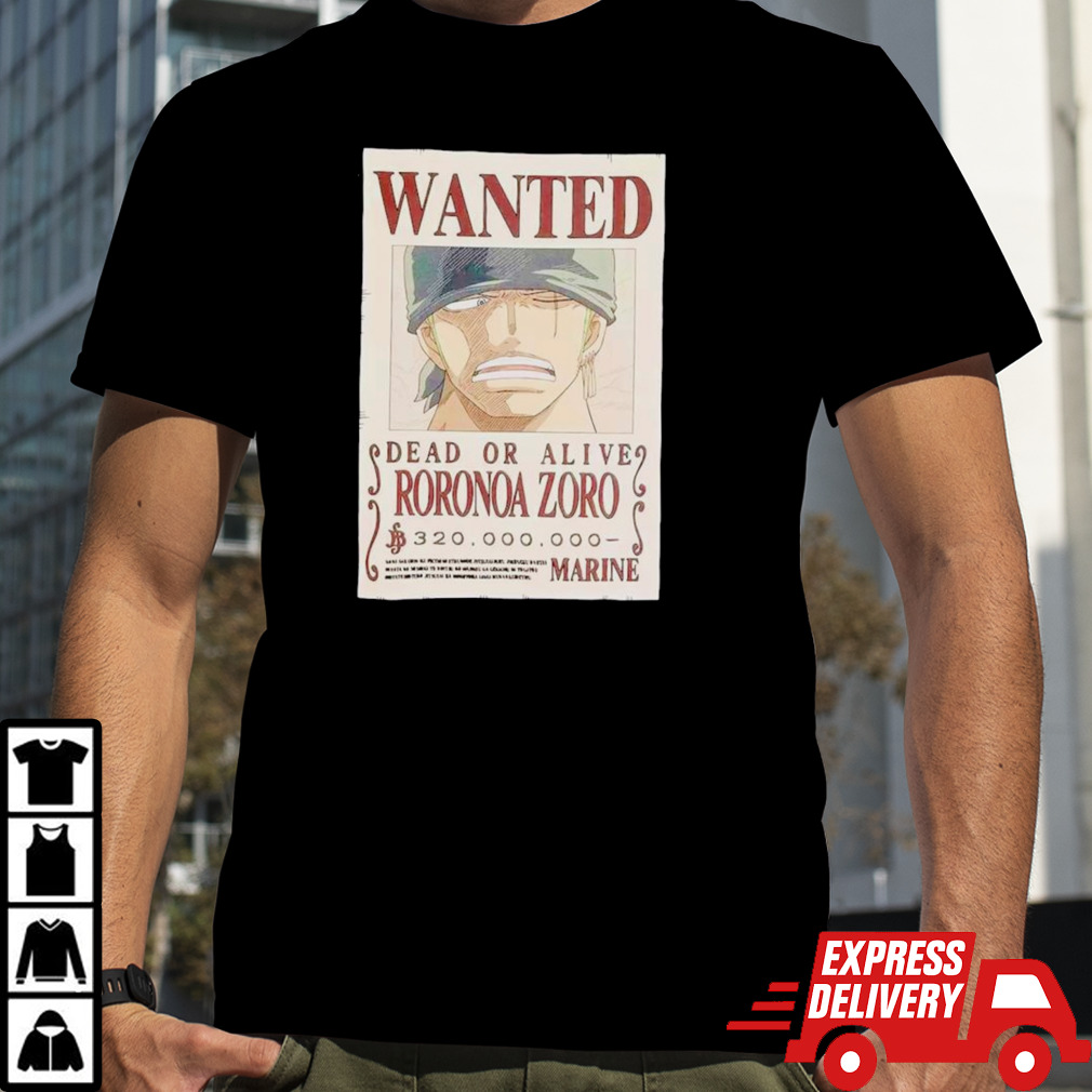 One Piece Zoro Wanted Poster shirt