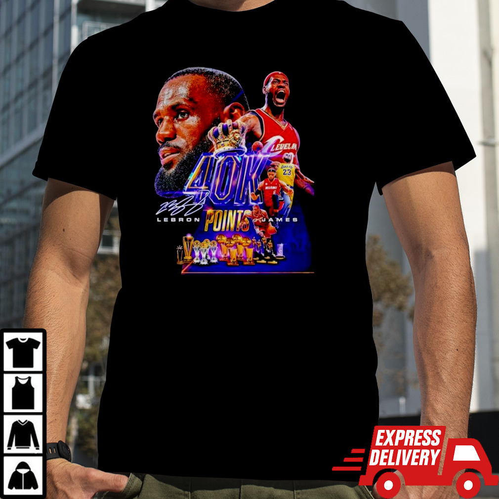 Original Lebron James 40k Points Signature t shirt