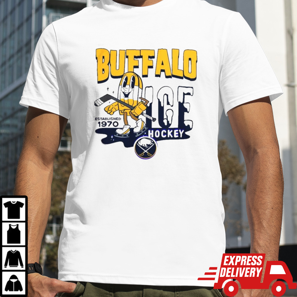 Buffalo Sabres Mitchell And Ness Gray Popsicle T-Shirt