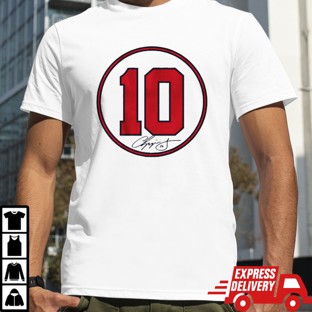 Chipper Jones number circle signature shirt