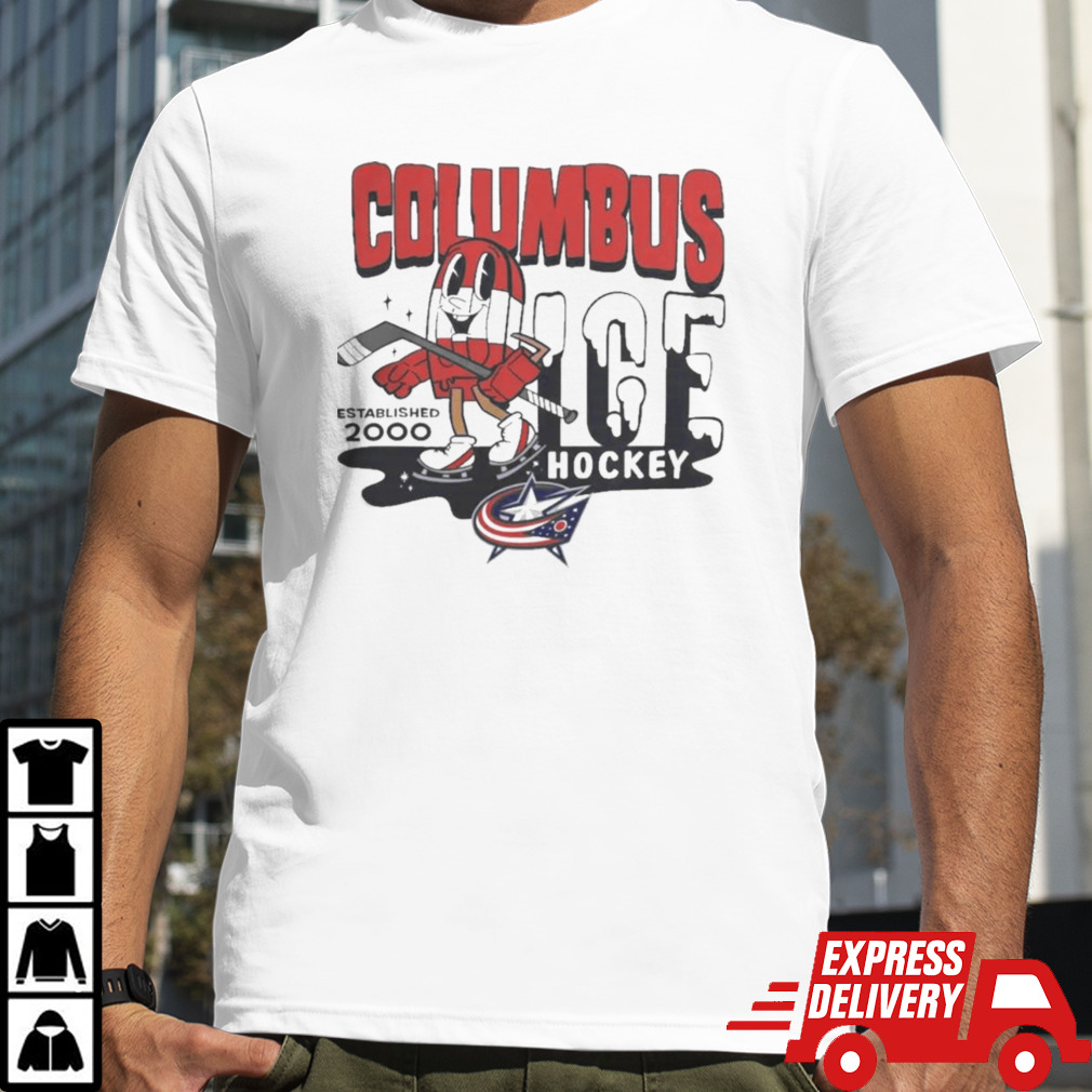 Columbus Blue Jackets Mitchell & Ness Gray Popsicle T-Shirt