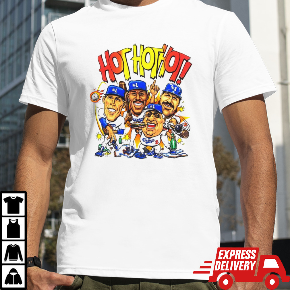 Los Angeles Dodgers hot hot hot caricature vintage shirt