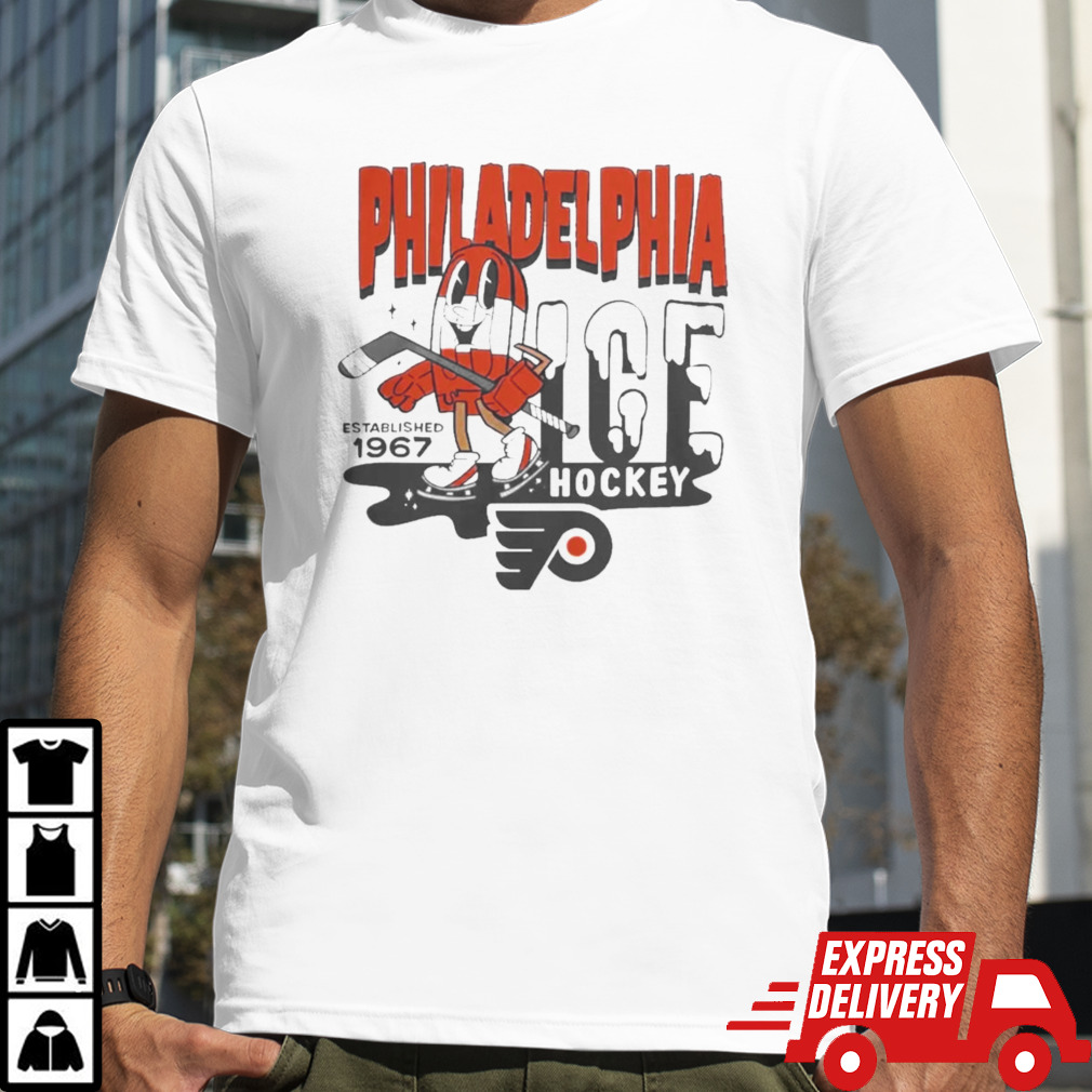 Philadelphia Flyers Mitchell And Ness Gray Popsicle T-Shirt