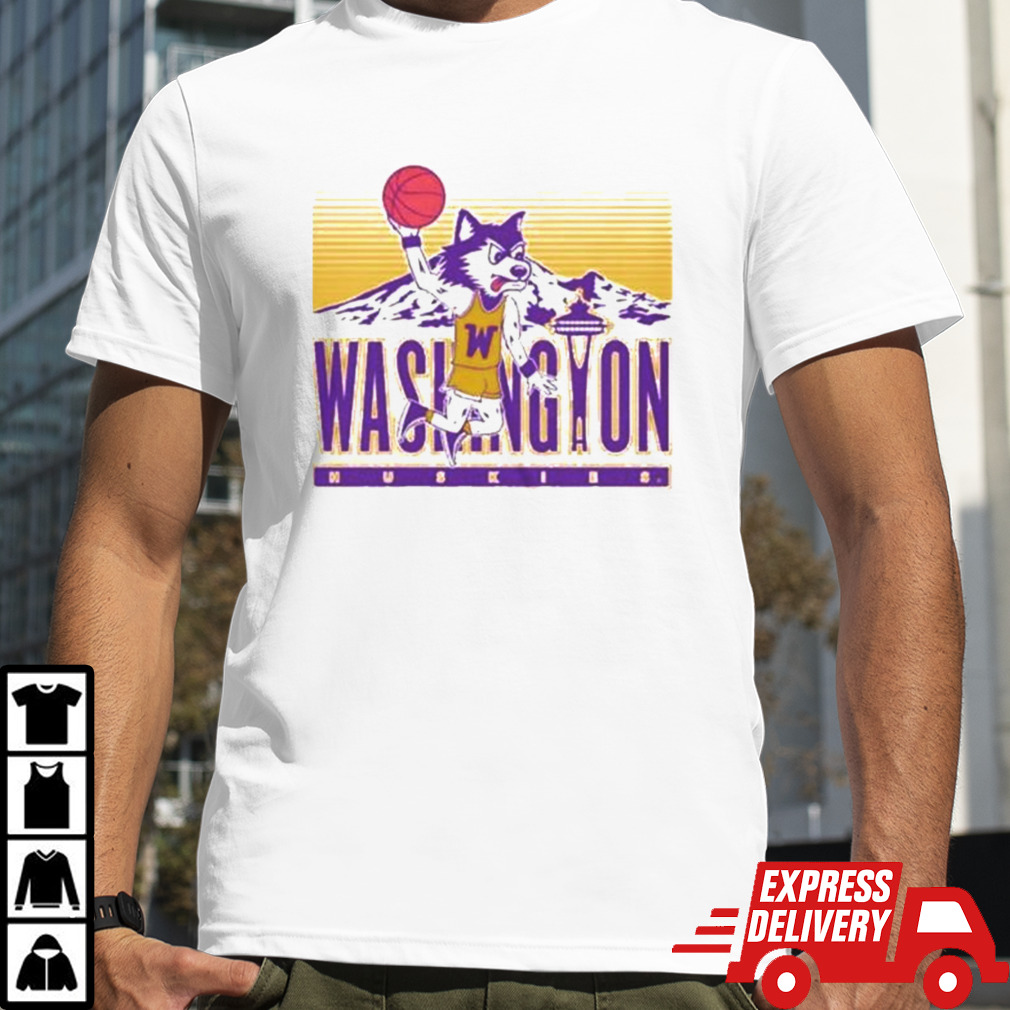 Retro Inspired Uw Dunking Harry The Husky T Shirt