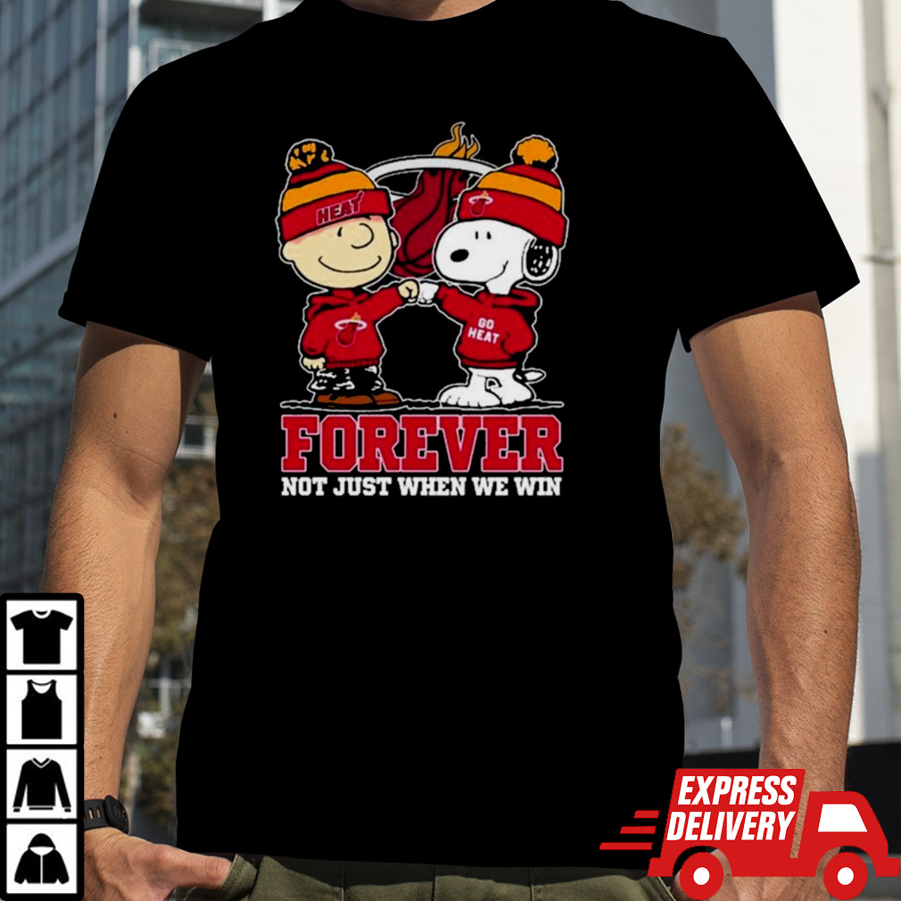 Snoopy Fist Bump Charlie Brown Miami Heat Forever Not Just When We Win Shirt