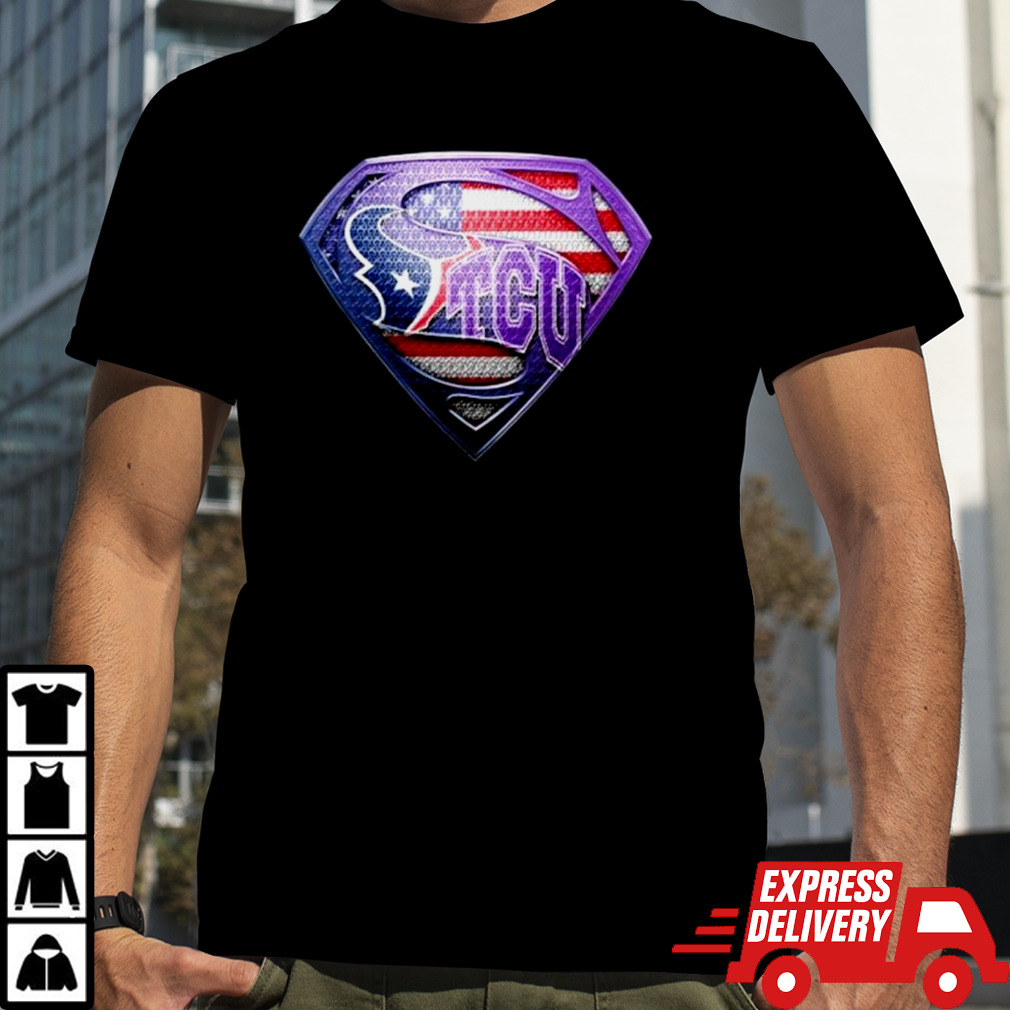 Superman Sports Houston Texans And Tcu Horned Frogs T-shirt