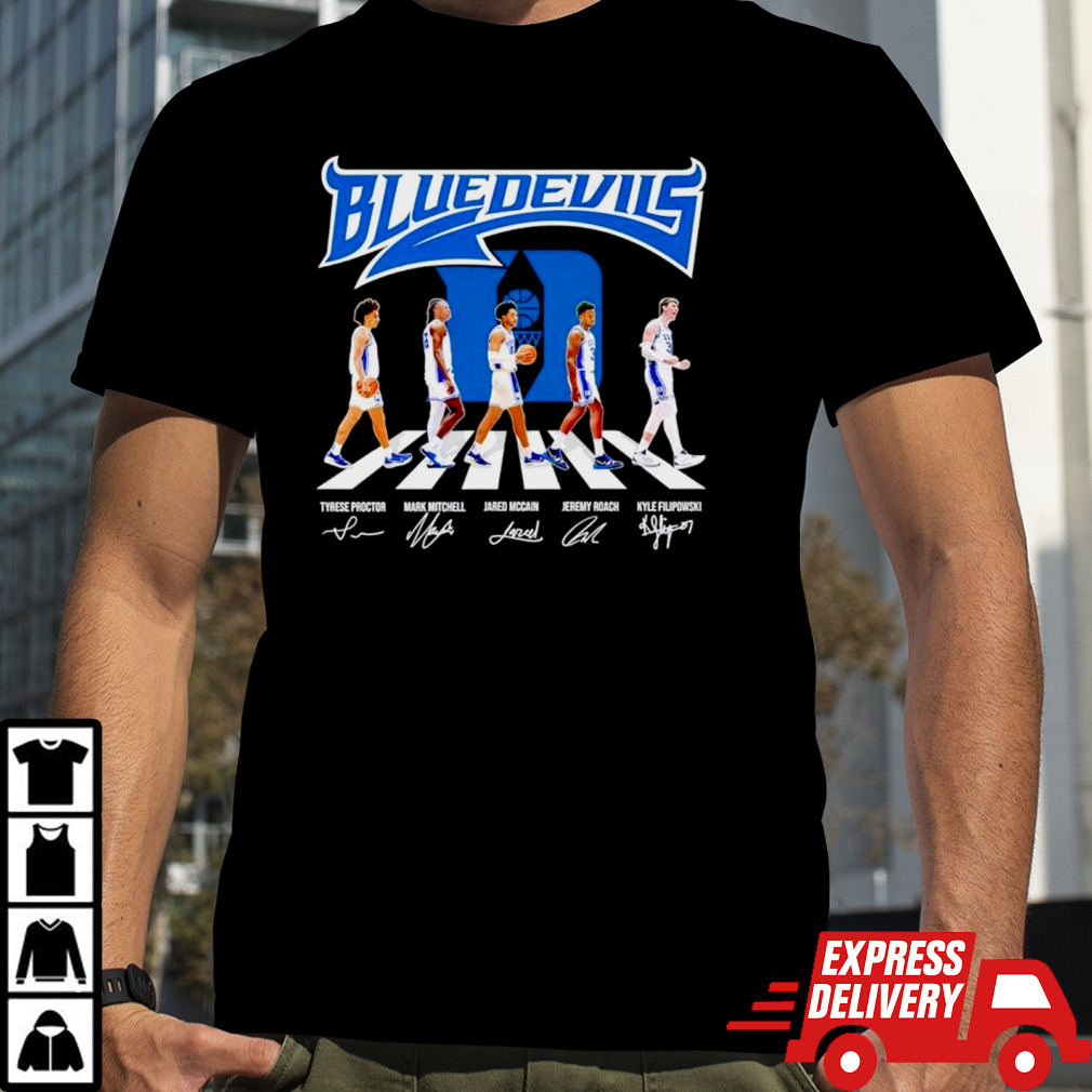 The Blue Devils Basketball Abbey Road Proctor Mitchell Mccain Roach And Filipowski Signatures Shirt