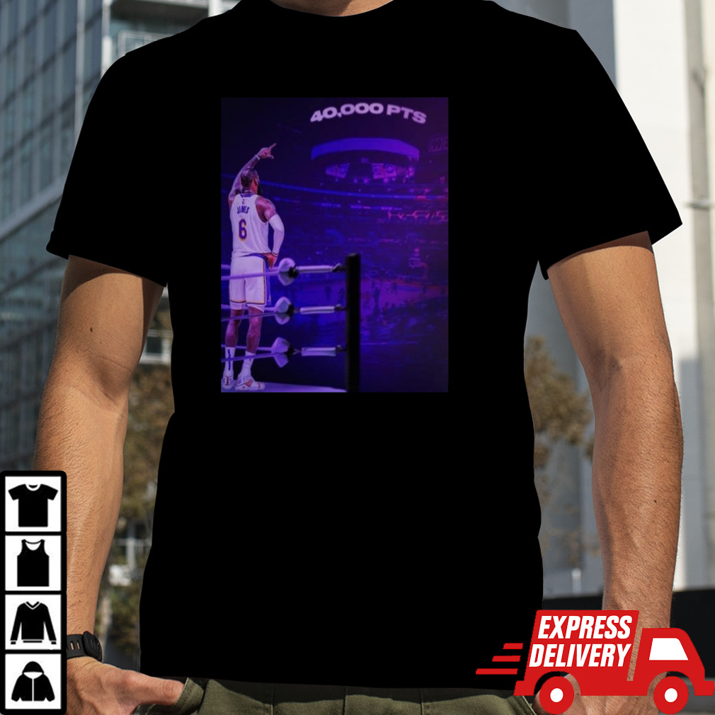 The King Lebron James Chase History Night With The First 40k Points In NBA History T-shirt