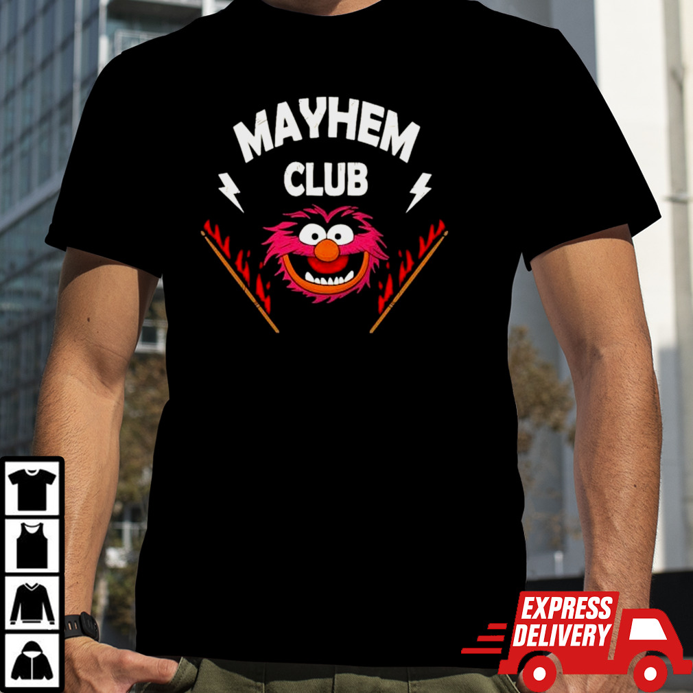 The Muppet Animal Mayhem Club drum stick on fire shirt