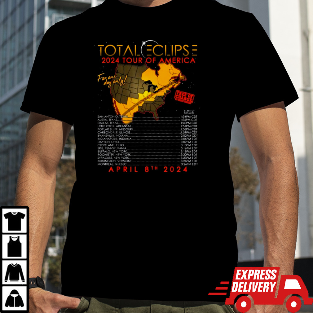 Total Eclipse 2024 Tour Of America April 8th Total Solar Shirt