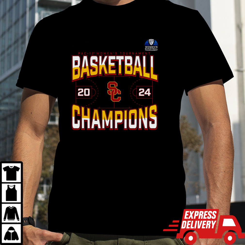 USC Trojans 2024 Pac 12 Women’s Basketball Conference Tournament Champions Three Pointer T Shirt