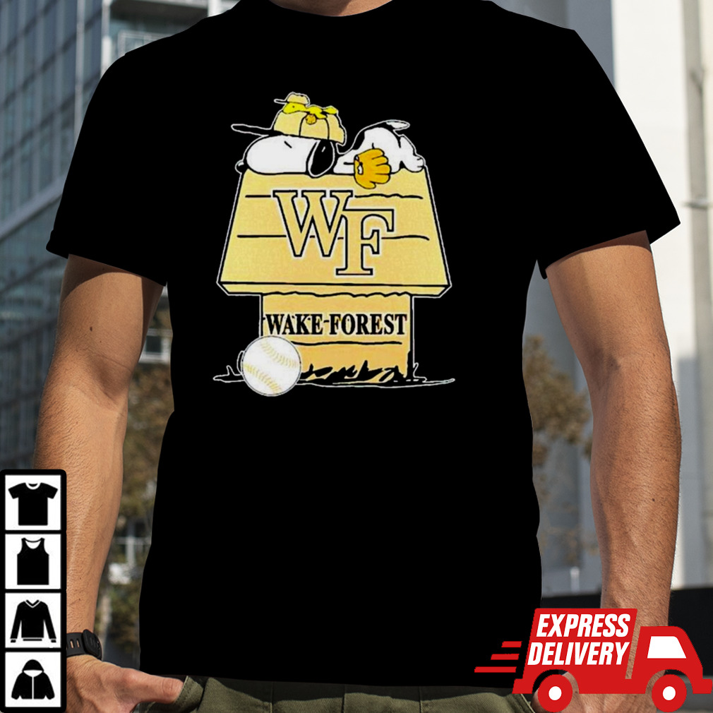 Wake Forest Demon Deacons Snoopy And Woodstock The Peanuts Baseball Shirt