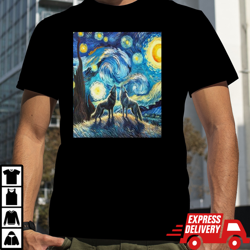 Wolves Howling At The Starry Moon T Shirt