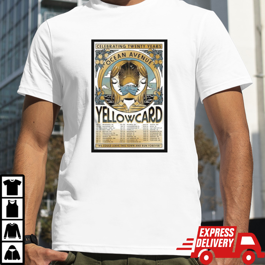 Yellowcard 2024 Ocean Avenue 20 years Tour Poster T-Shirt