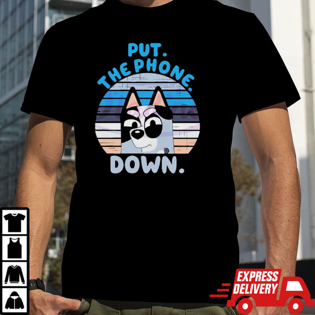 Bluey Put The Phone Down Skyline shirt