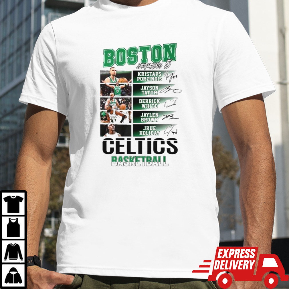 Boston Celtics Starting 5 Basketball Signatures shirt