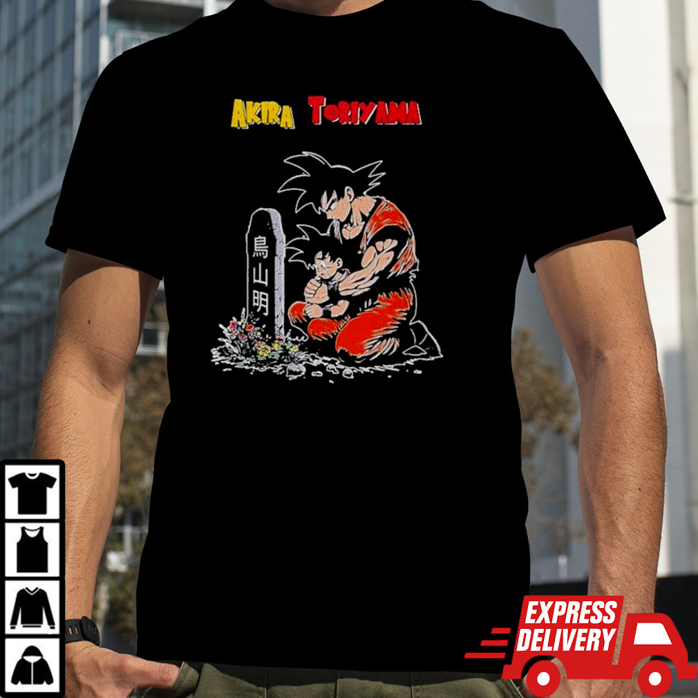 Dragon Ball Goku And Gohan sting visiting Akira Toriyama grave shirt