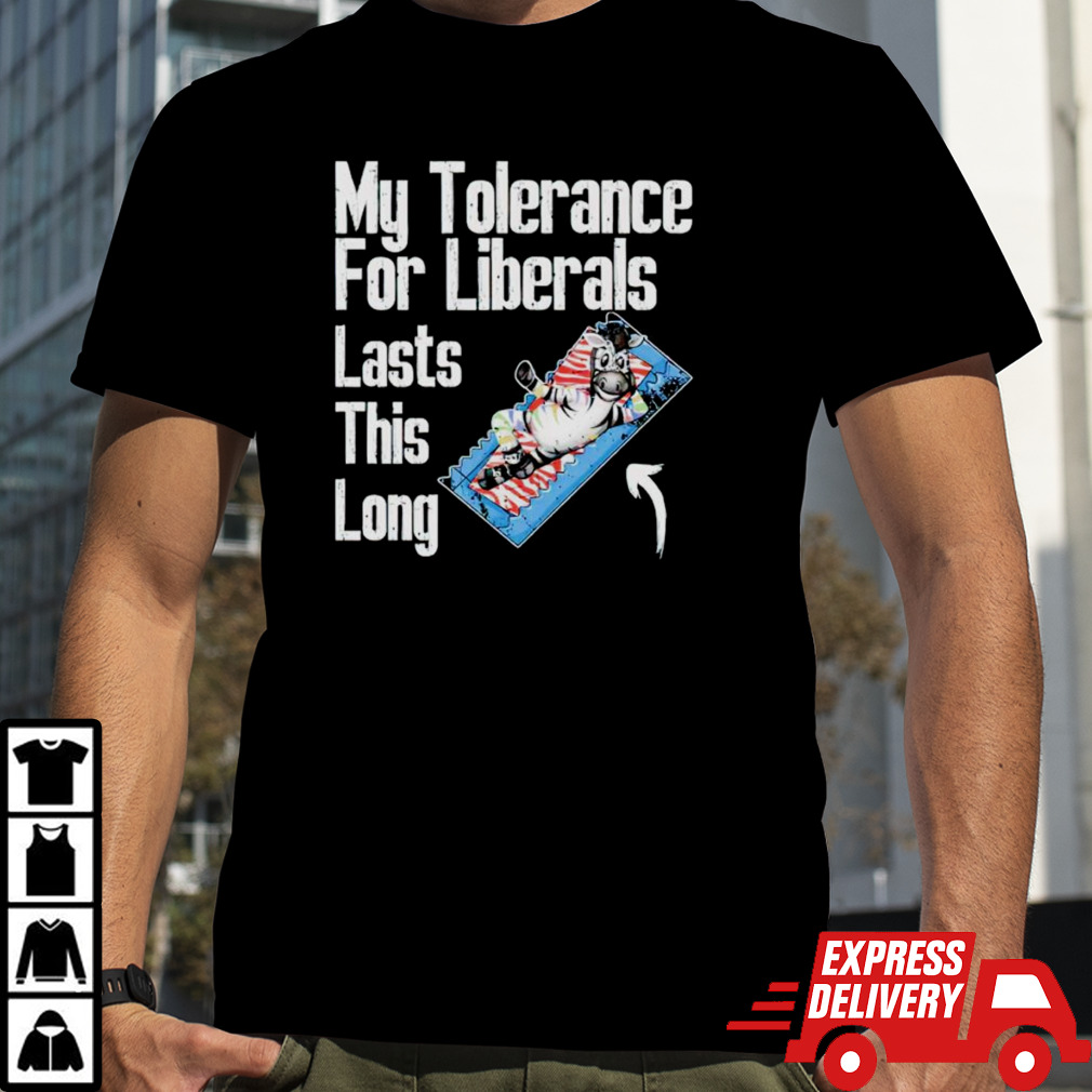 My tolerance for liberals lasts this long shirt