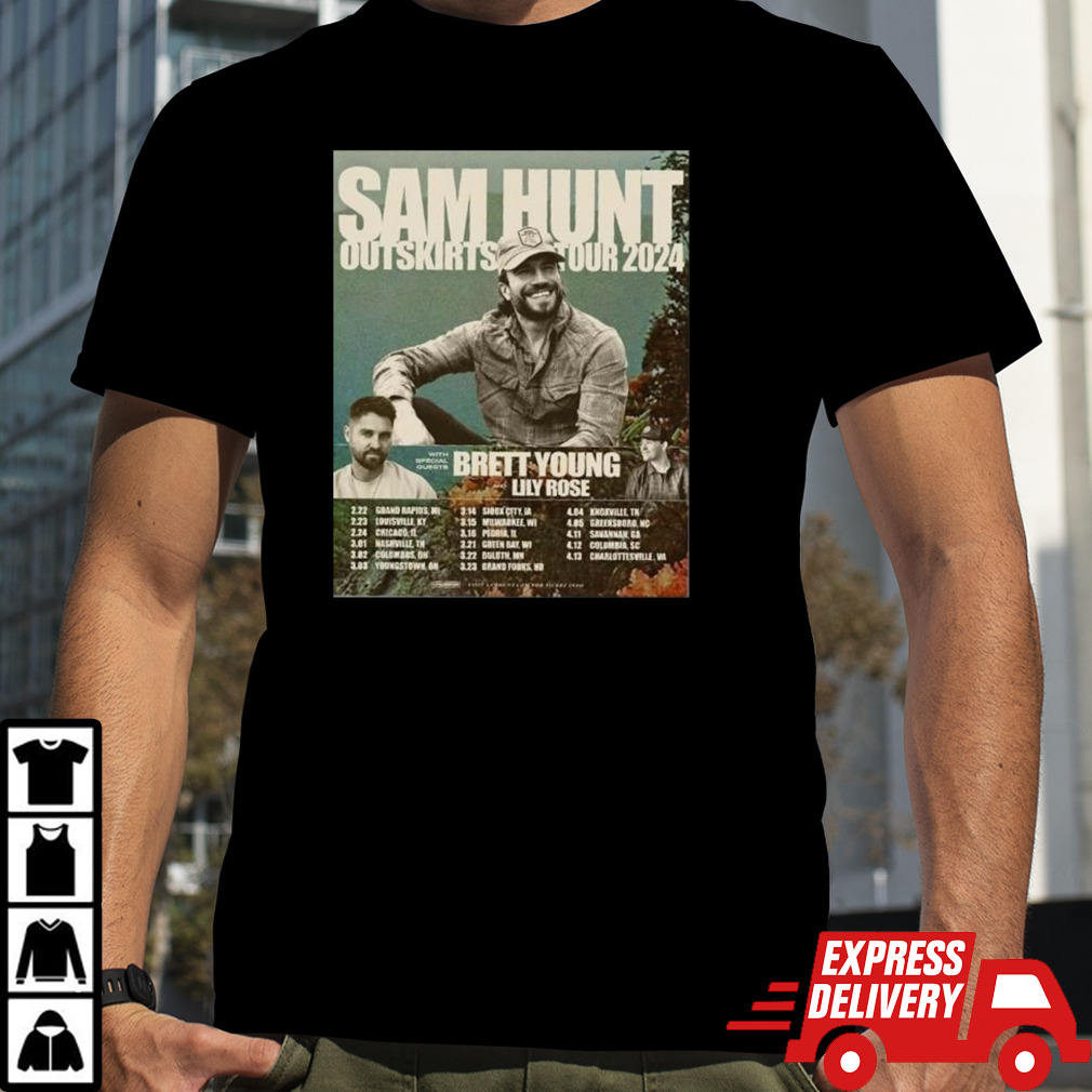 Sam Hunt Outskirts Tour 2024 Performance Schedule T-shirt