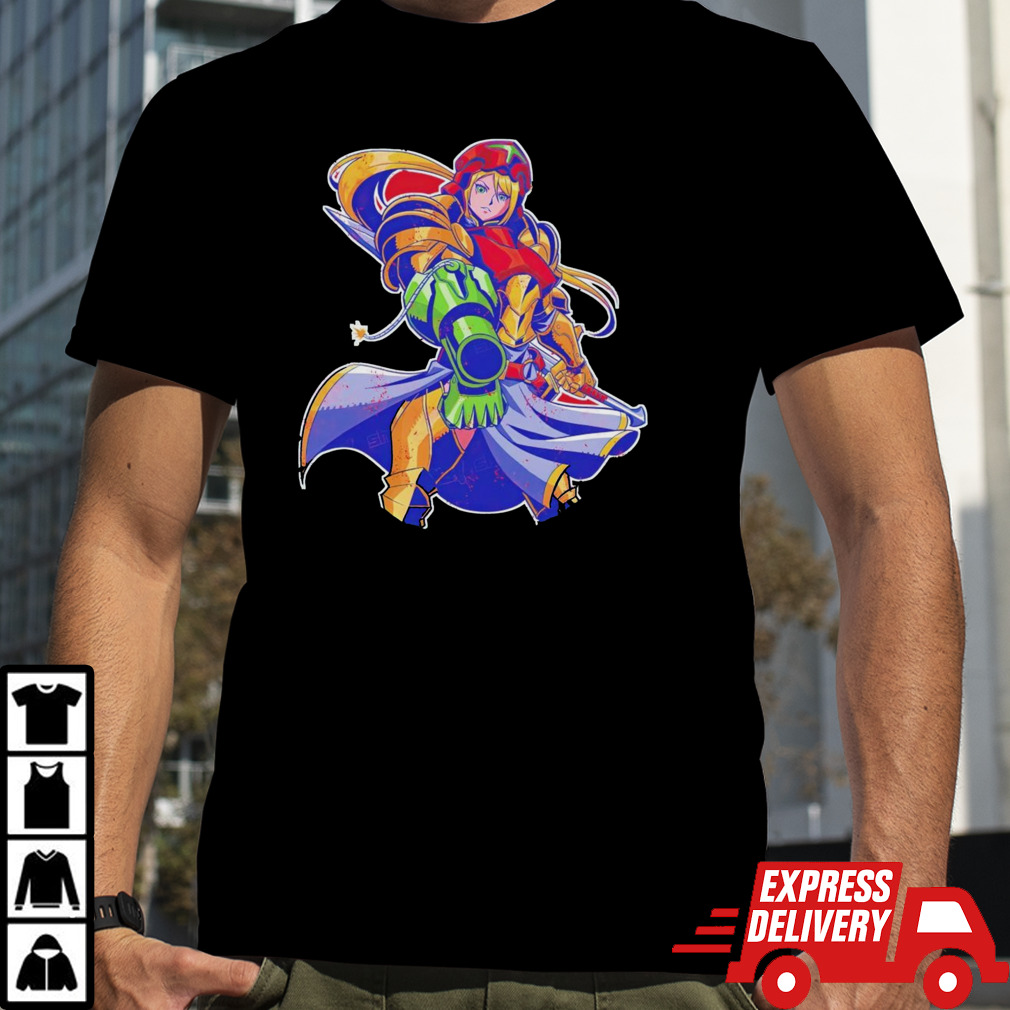 Samus Aran from Metroid Full Armor Hunter shirt