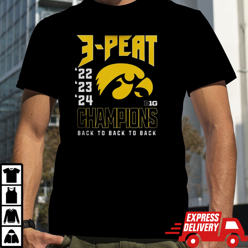 Iowa Hawkeyes 2024 Women’s Basketball B1G Tournament Champions 3-Peat 22 23 24 Shirt