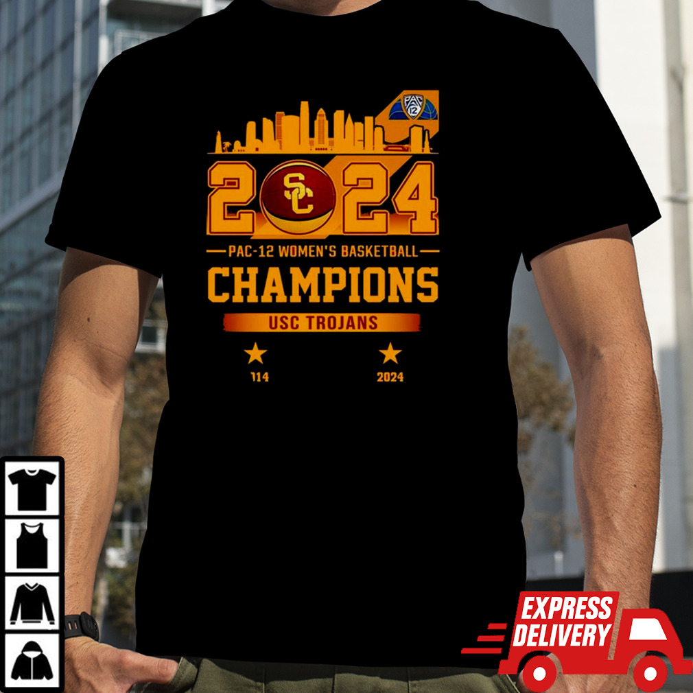 Usc Trojans City 2024 Pac 12 Women’s Basketball Champions T-shirt