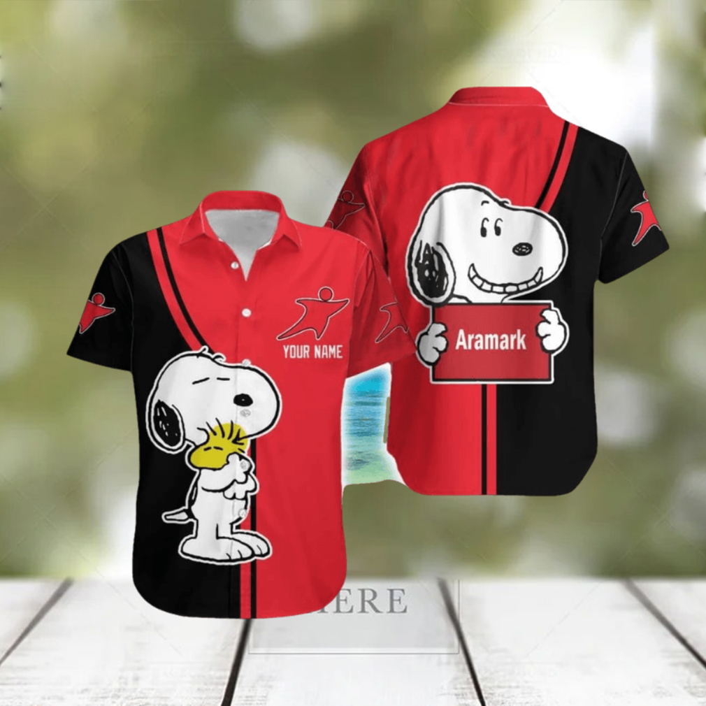 Aramark Logo Brand Snoopy Hawaiian Shirt Gift Summer