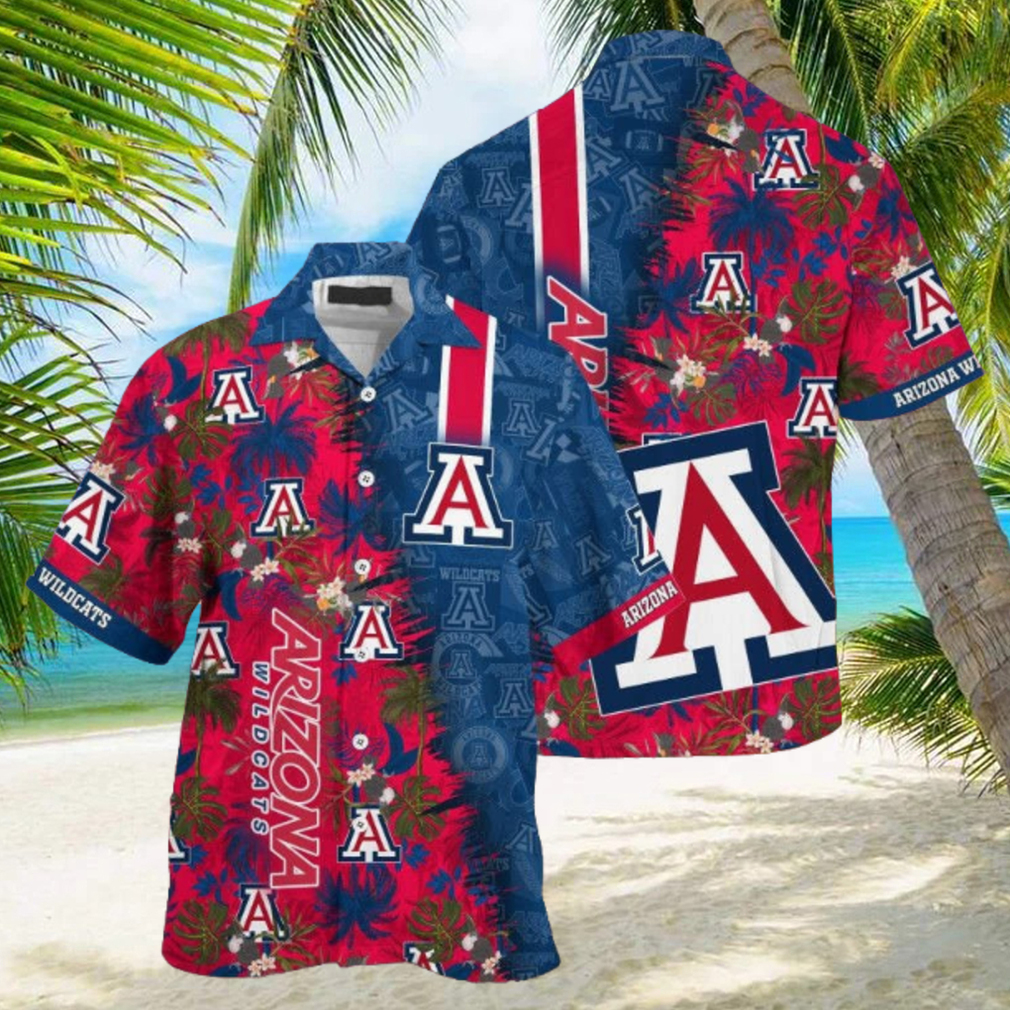 Arizona Wildcats Red Blue Tropical Summer Hawaiian Shirt