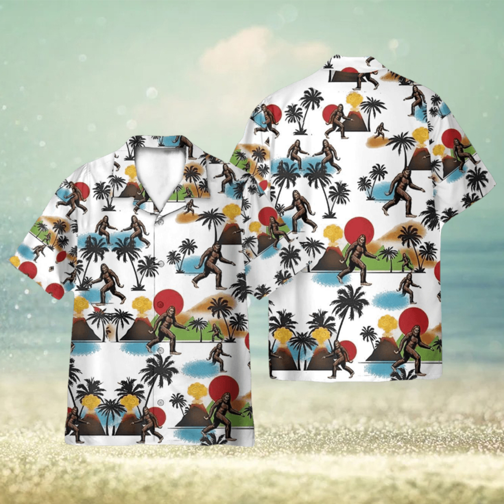 Bigfoot Camping Funny 3D Hawaiian Shirt Holiday Gift