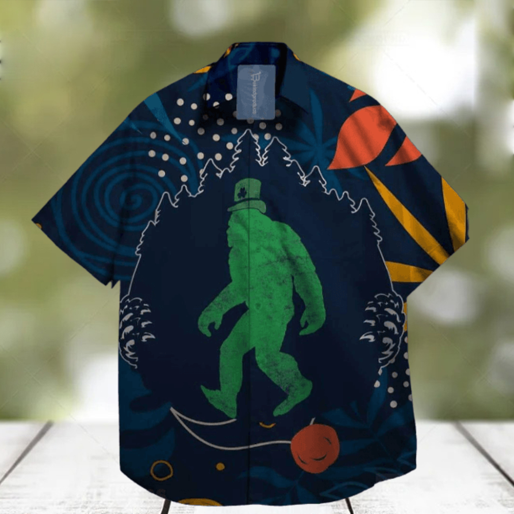 Bigfoot Sasquatc on St. Patrick day Hawaiian Shirt