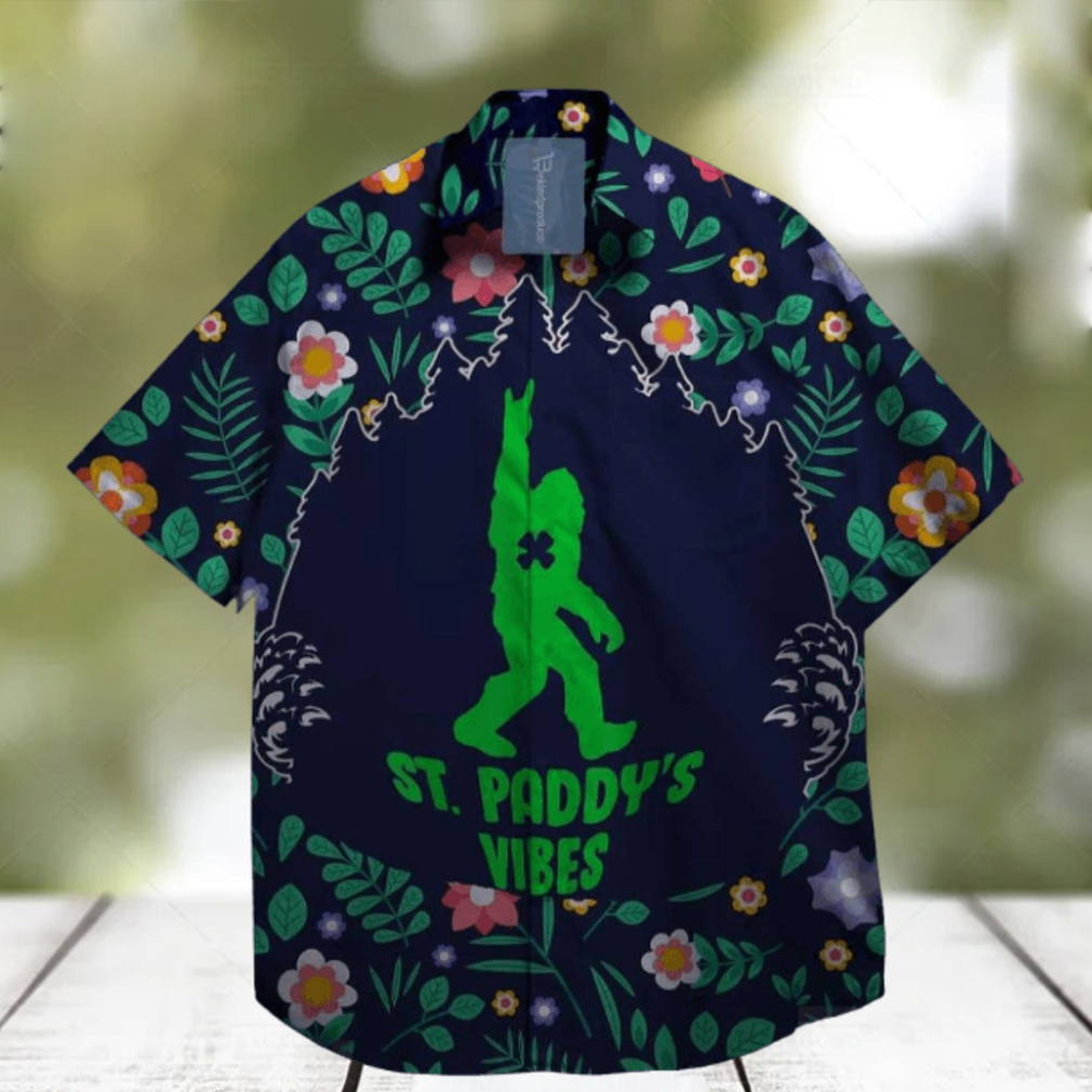 Bigfoot St. Paddy_s Vibes on St. Patrick day Hawaiian Shirt