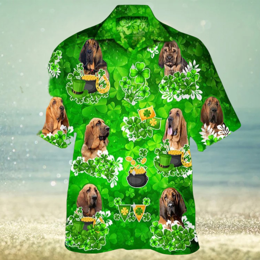 Bloodhound Happy St.patrick 3D Hawaiian Shirt Dog Lover Gift Beach