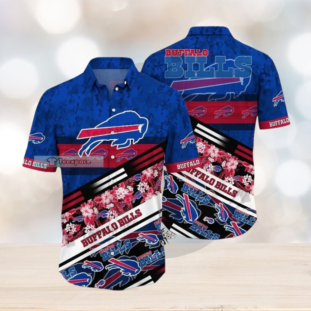 Buffalo Bills Striped Floral Sport Hawaiian Shirt