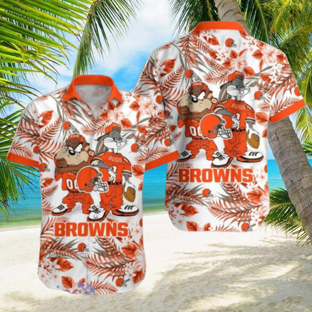 Cleveland Browns Hawaiian Shirt Taz and Bugs For NFL Team