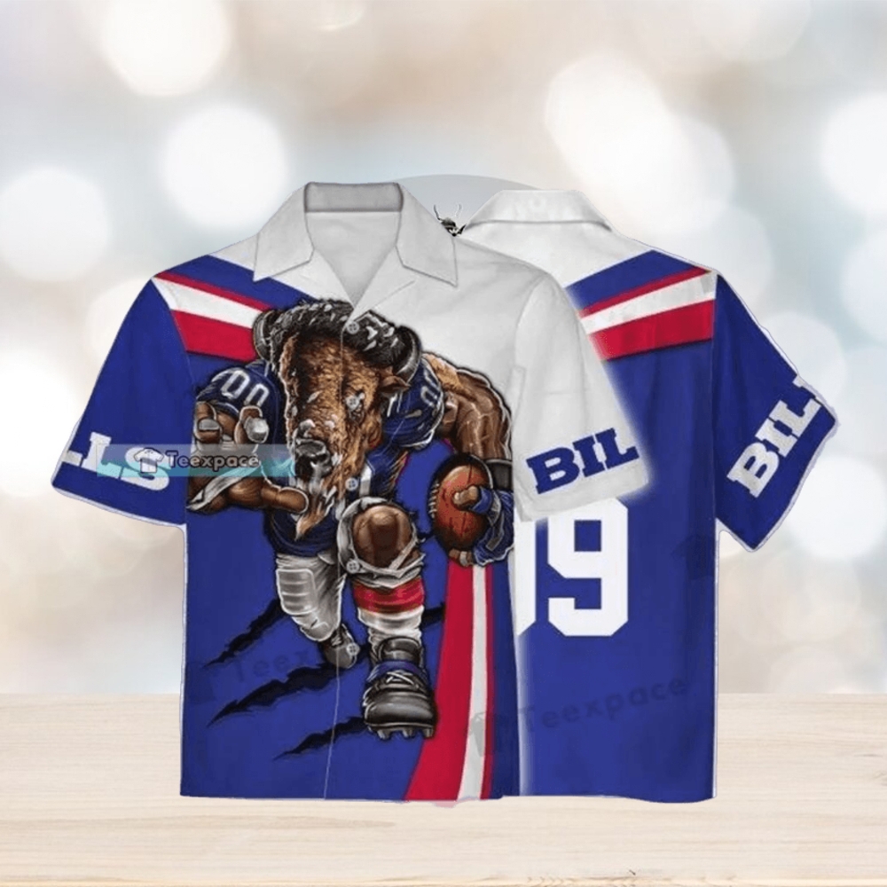 Custom Name And Number Buffalo Bills Fighting Bull Hawaiian Shirt