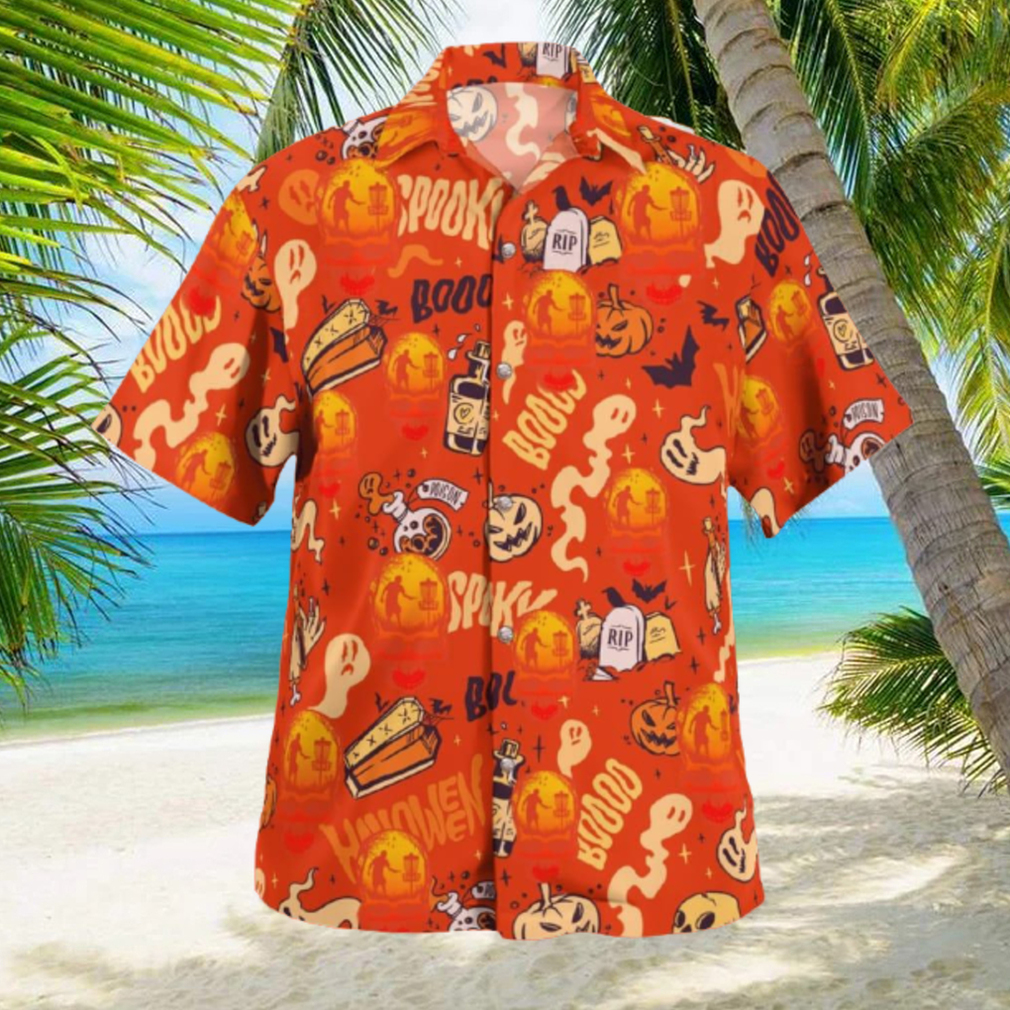 Disc Golf Halloween Skull Hawaiian Shirt