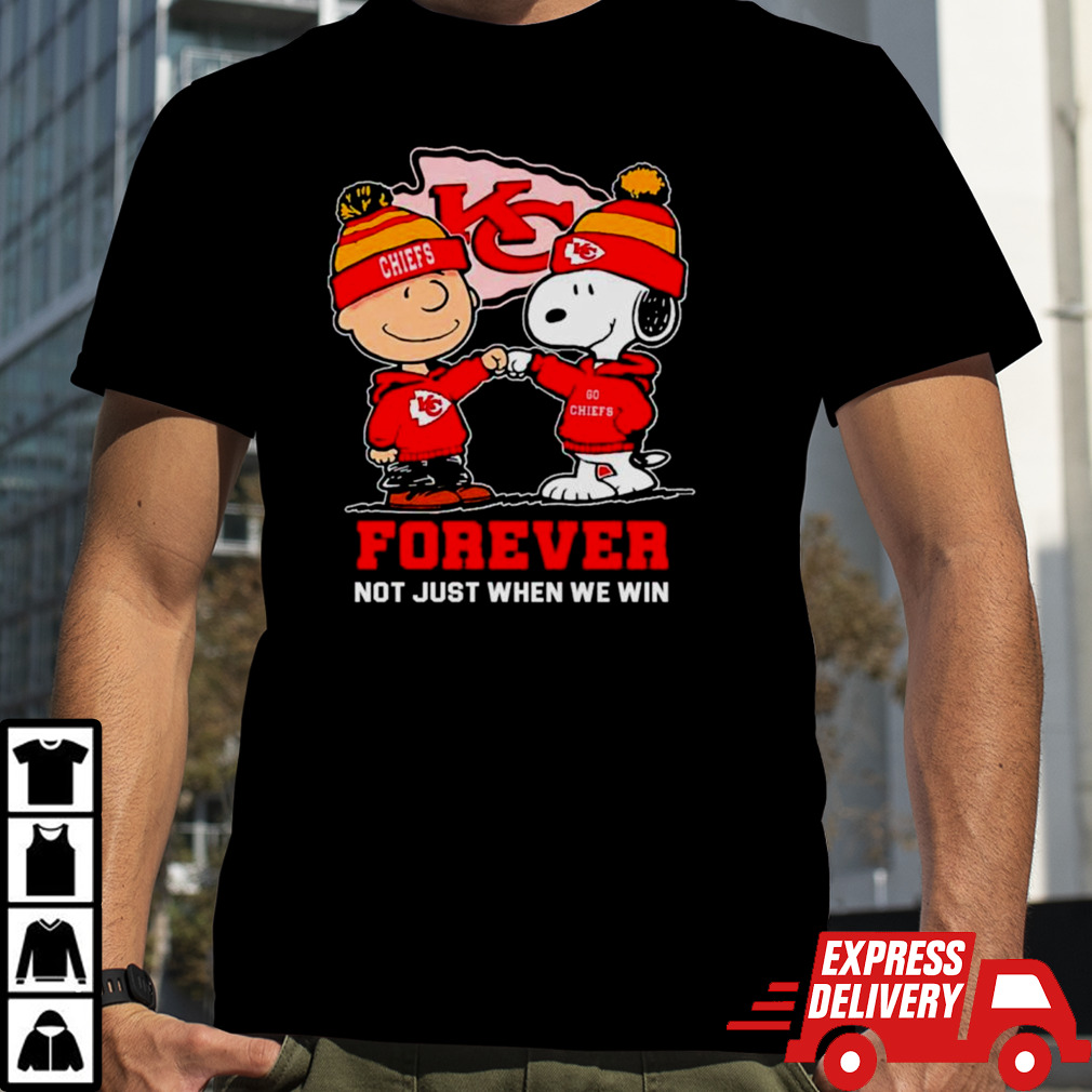 Kansas City Chiefs Charlie Brown and Snoopy forever not just when we win shirt