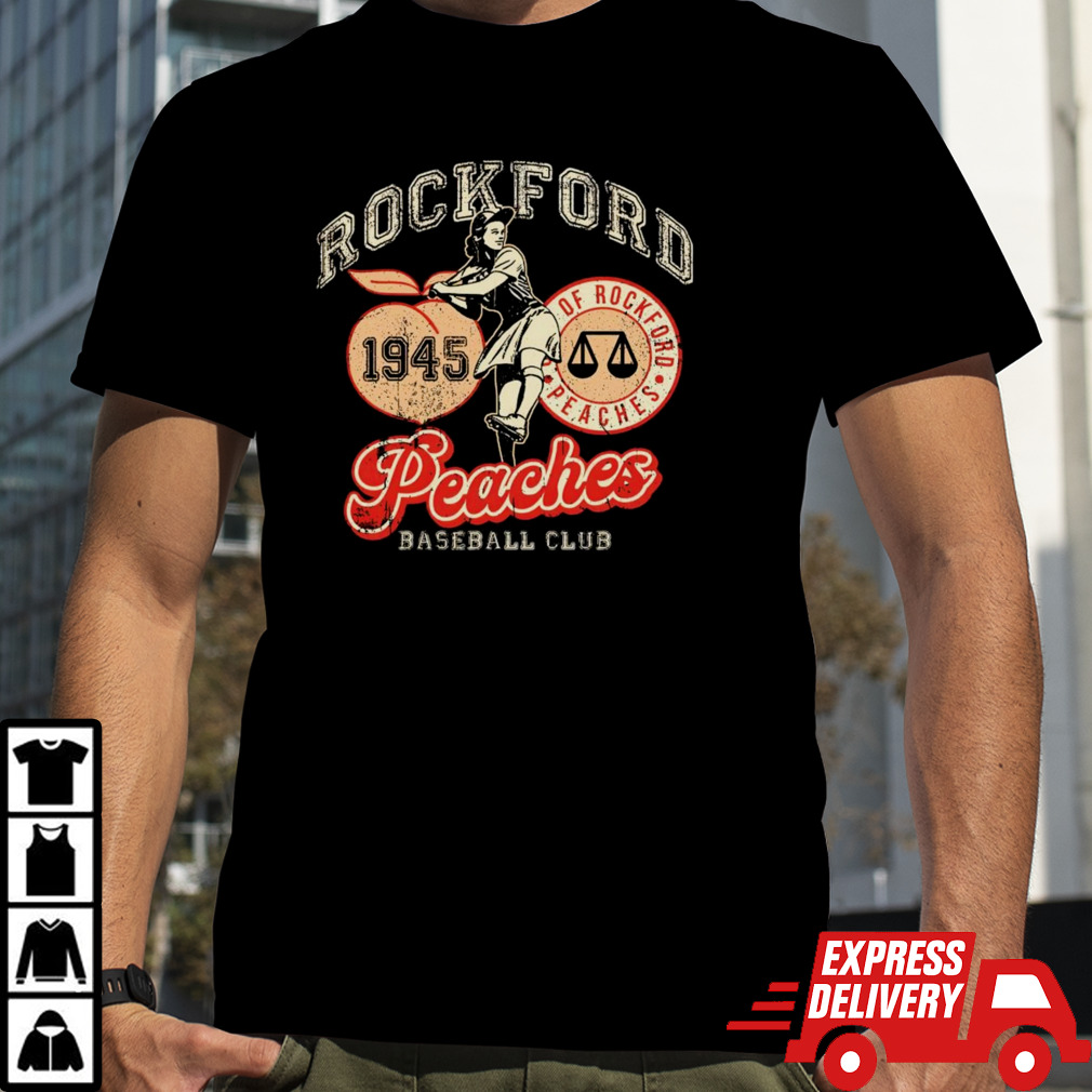 Rockford Peaches baseball club 1945 shirt