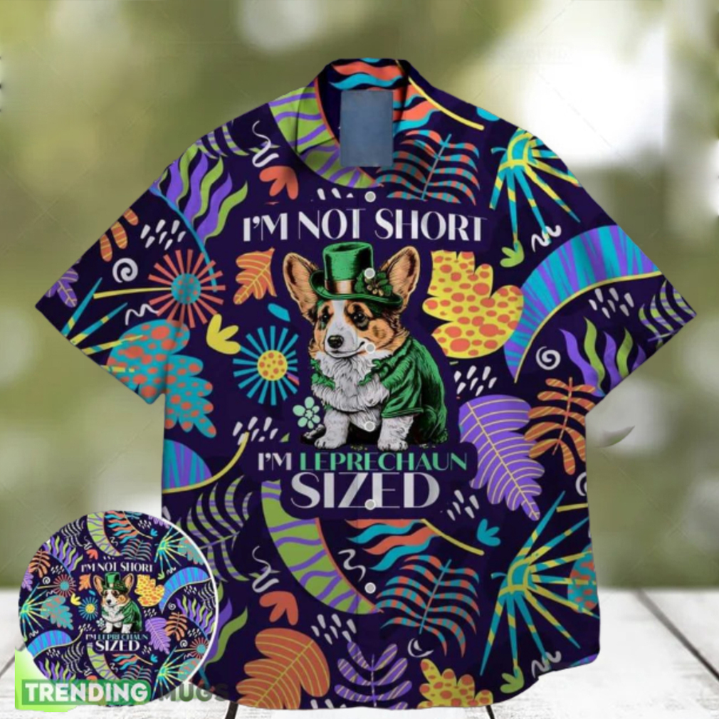 corgi dog paw puppy pet green shamrock bigfoot st paddys vibes on st patrick day hawaiian shirt