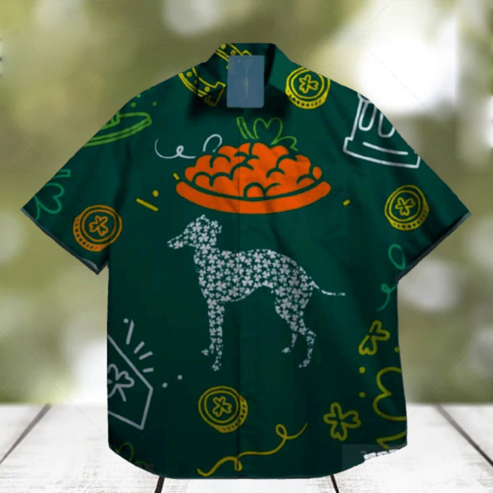 dog lucky leprechaun st patrick day hawaiian shirt