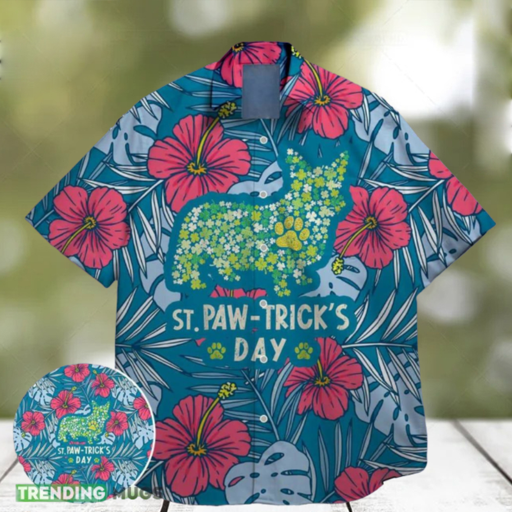 dog paw puppy pet green shamrock bigfoot st paddys vibes on st patrick day hawaiian shirt