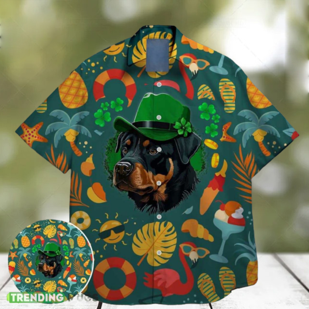 dog paw puppy pet green shamrock bigfoot st paddys vibes on st patrick day hawaiian shirt exotic