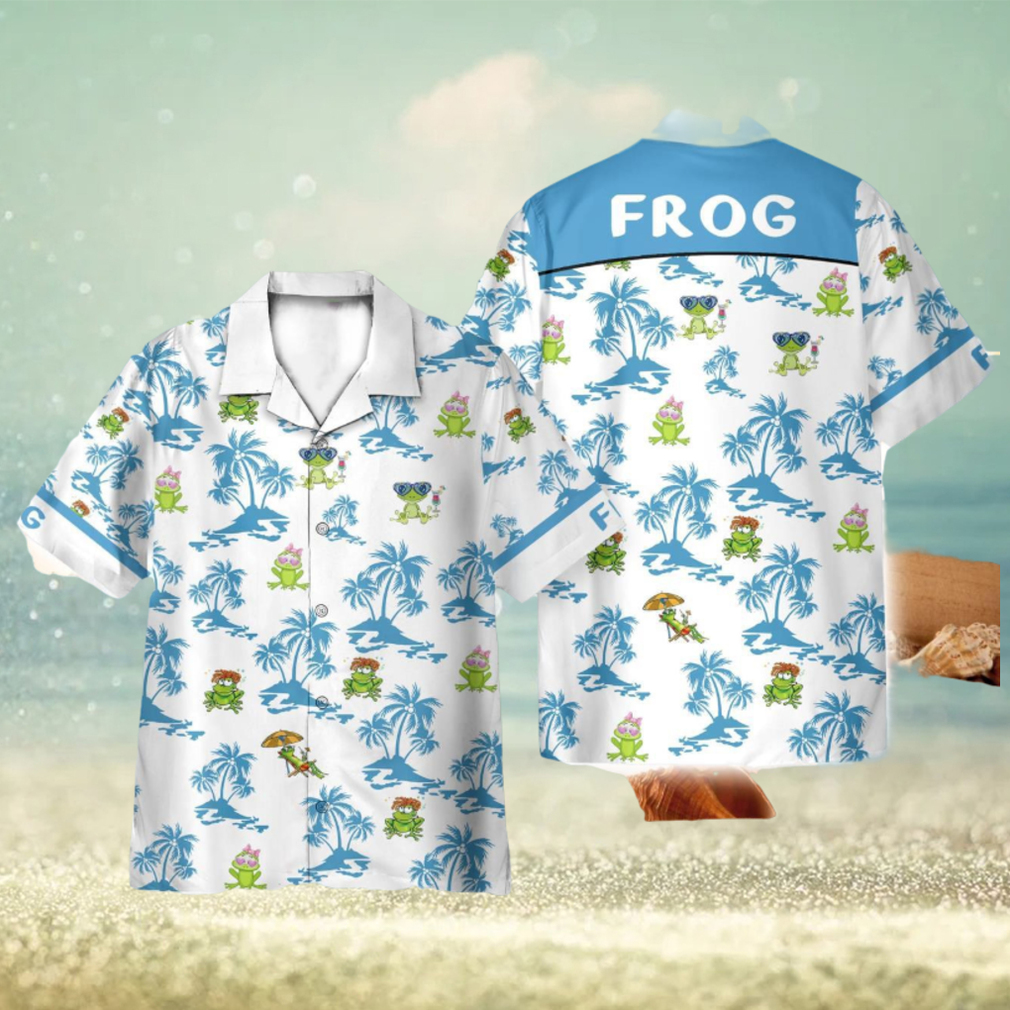 Frog Chilling On The Beach 3D Hawaiian Shirt Holiday Gift