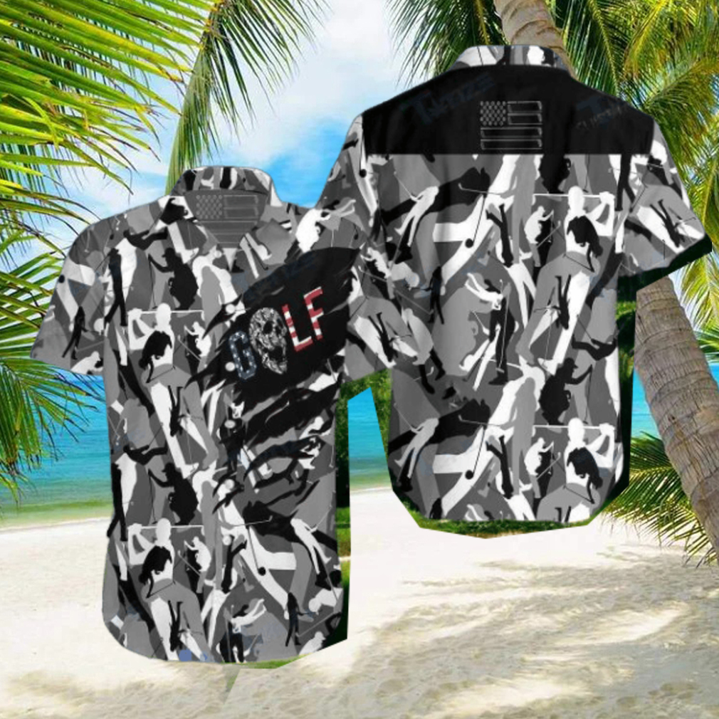 Golf Skull Camouflage All Over Printed Hawaiian Shirt Impressive Gift