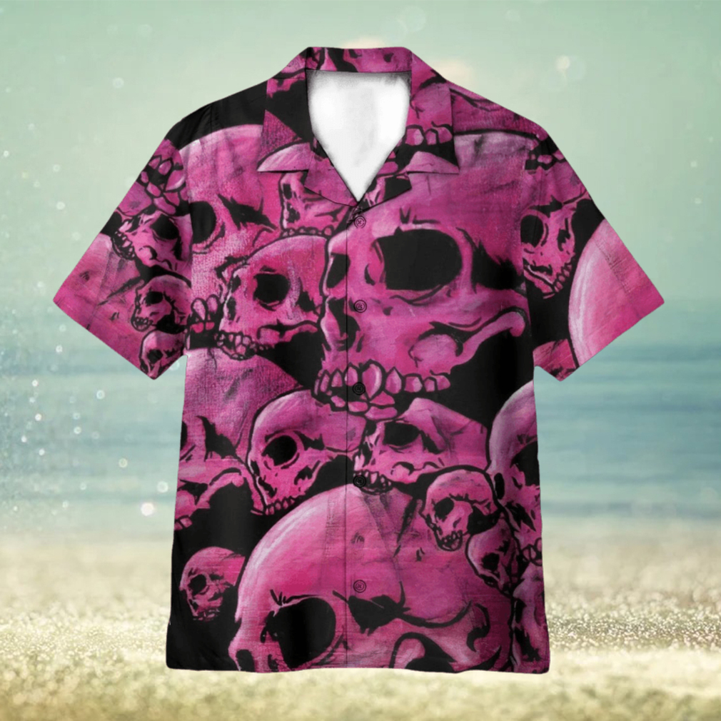 Graphic Purple Skull 3D Hawaiian Shirt Summer Vaction Gift